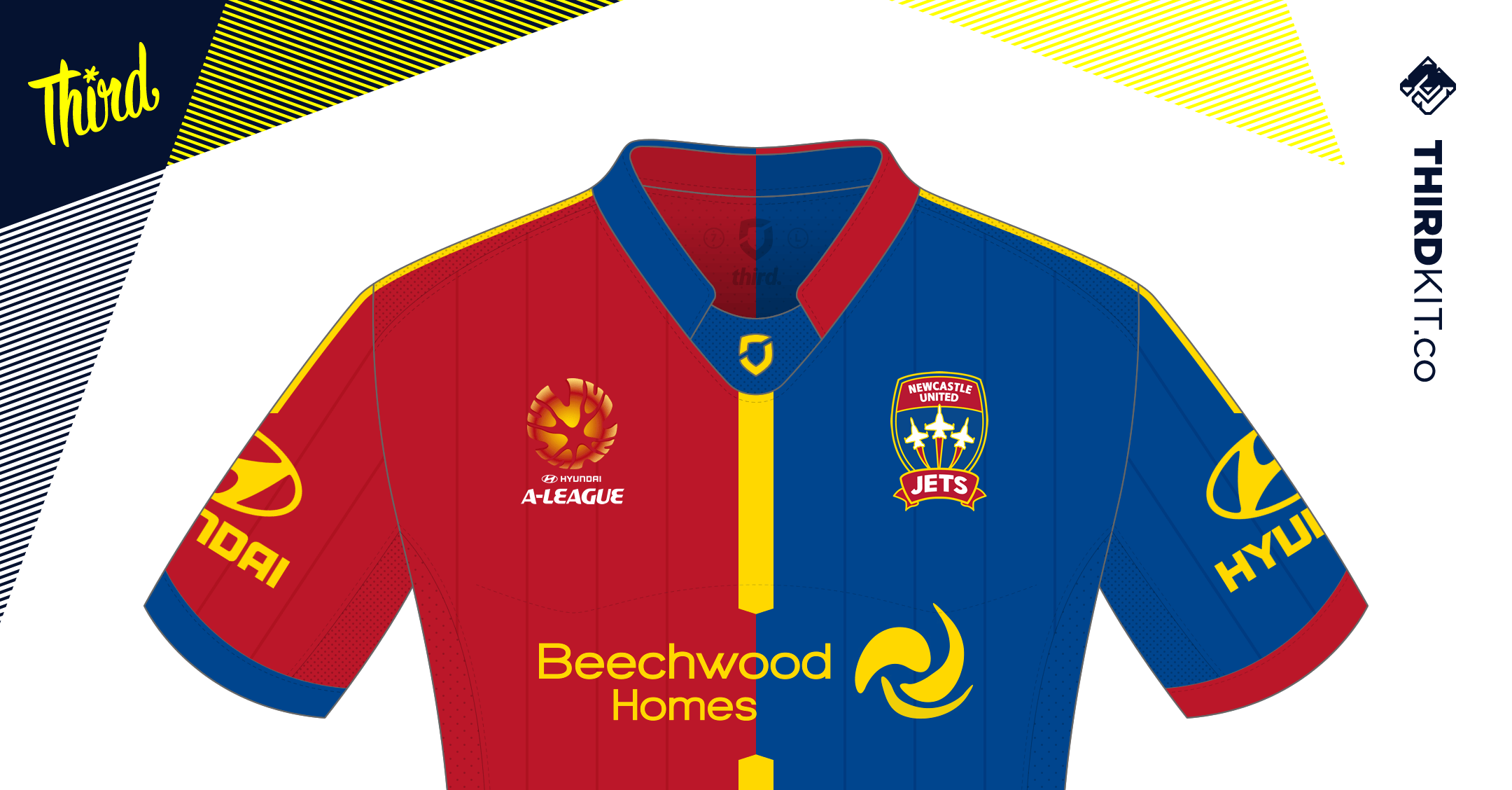 Newcastle Jets Home Kit — Third Sports Design by Dean Robinson