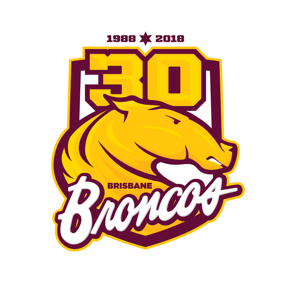 Brisbane Broncos 30 years logo
